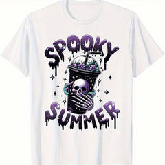 Spooky Summer Funny Meme Skeleton Coffee Funny Summerween T-Shirt