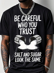 Men's Funny Gym T-Shirt With Salt & Sugar Trust Graphic Print