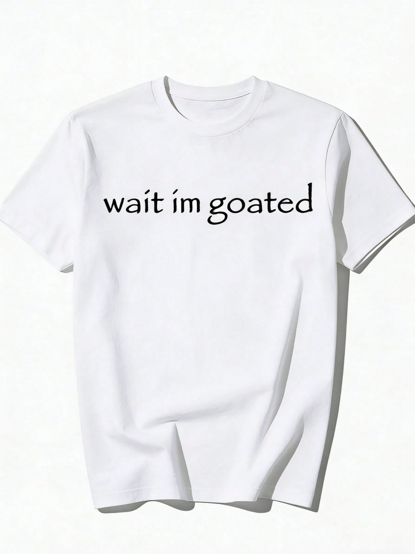 Men's T-Shirt Wait I M Goated Funny Meme T-Shirt Clothing, Printed Men's T-Shirt , Vintage Fashion Short-Sleeved Men