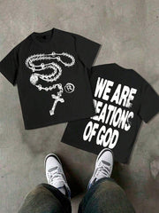 Men's Y2K Street Style Inspirational Slogan Graphic T-Shirt Casual Daily Wear Tee