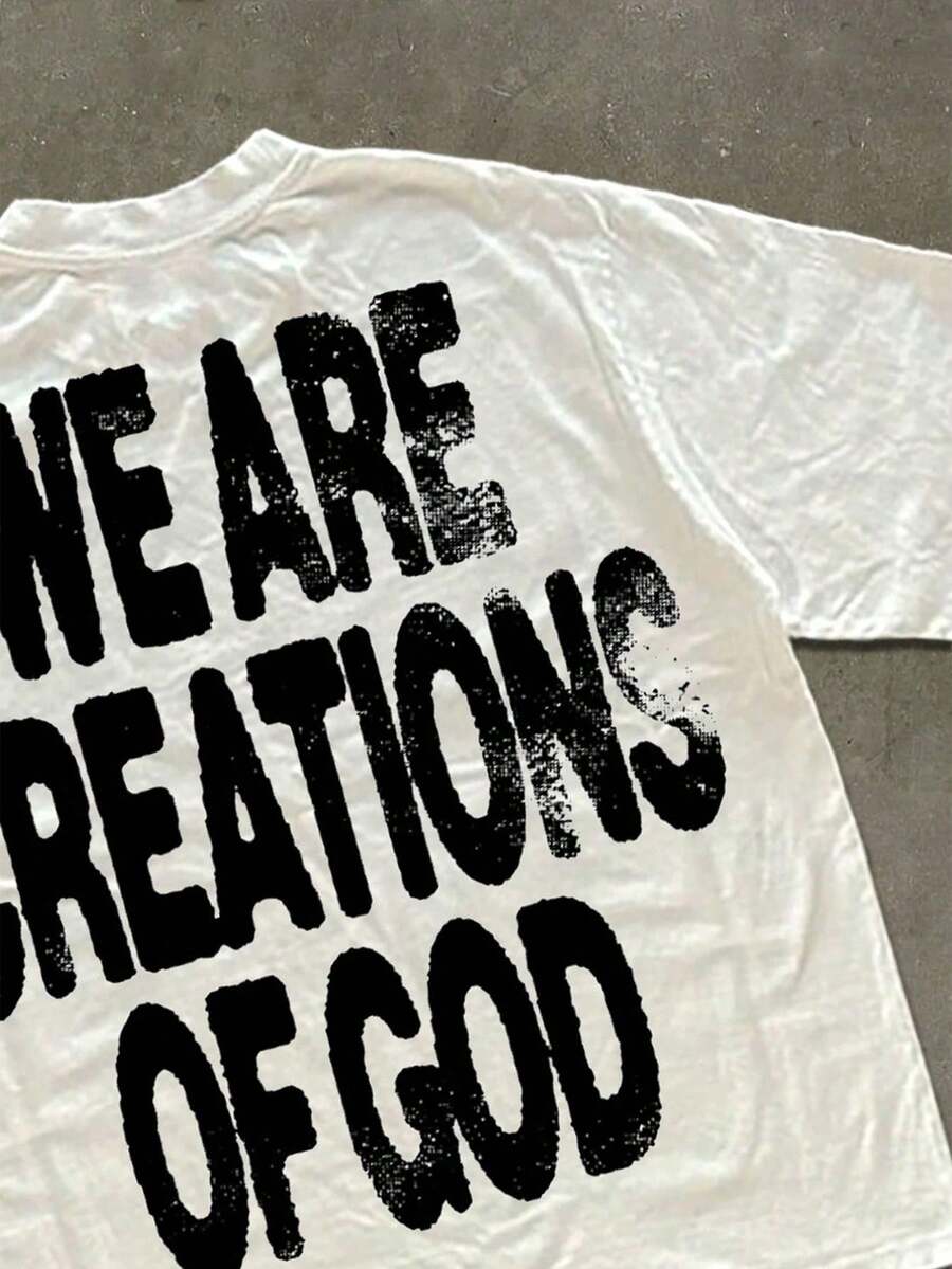 Men's Y2K Street Style Inspirational Slogan Graphic T-Shirt Casual Daily Wear Tee