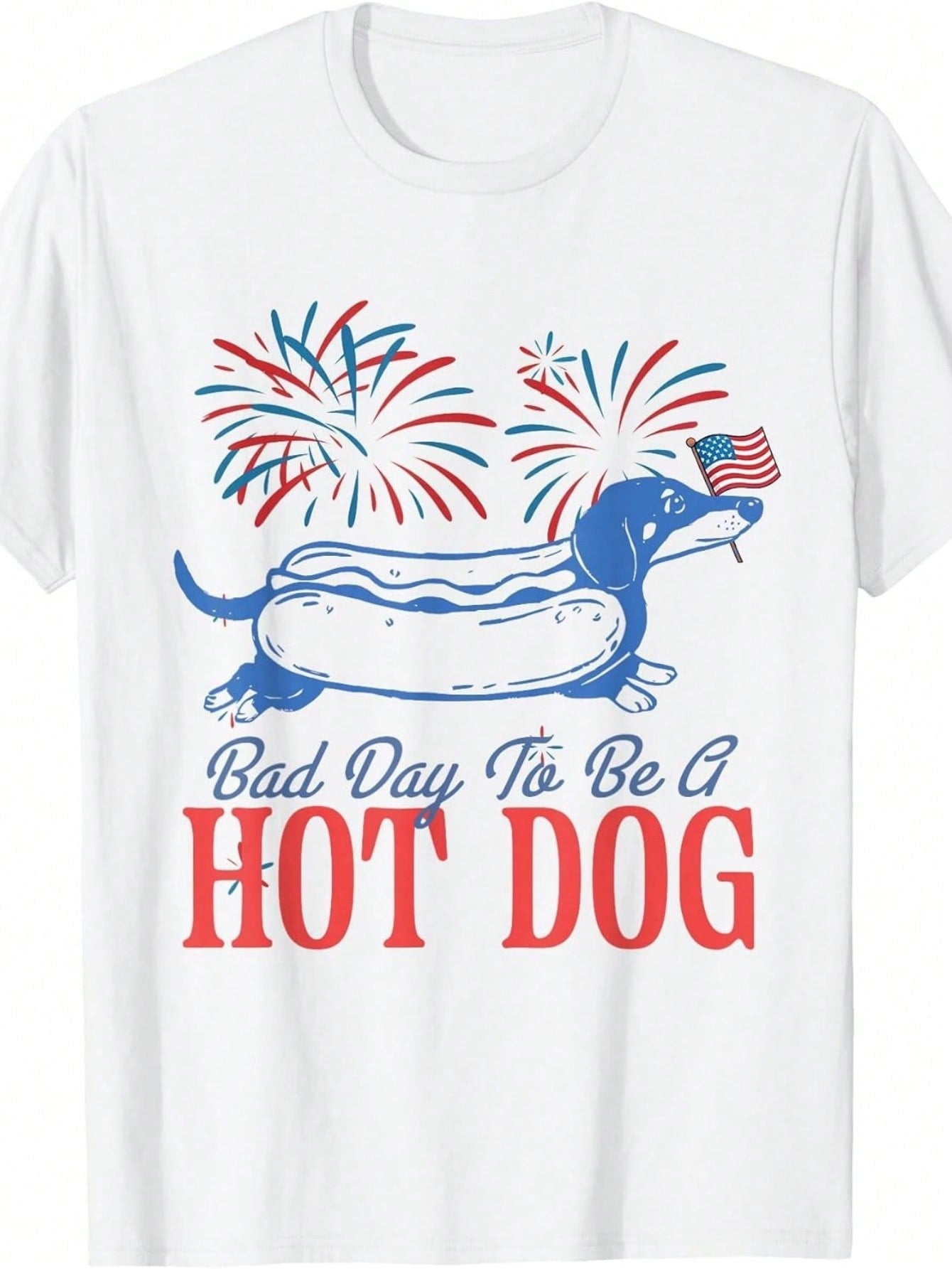 Dachshund Weiner Graphic 4th Of July Bad Day To Be A Hot Dog T-Shirt Women's Summer Clothing