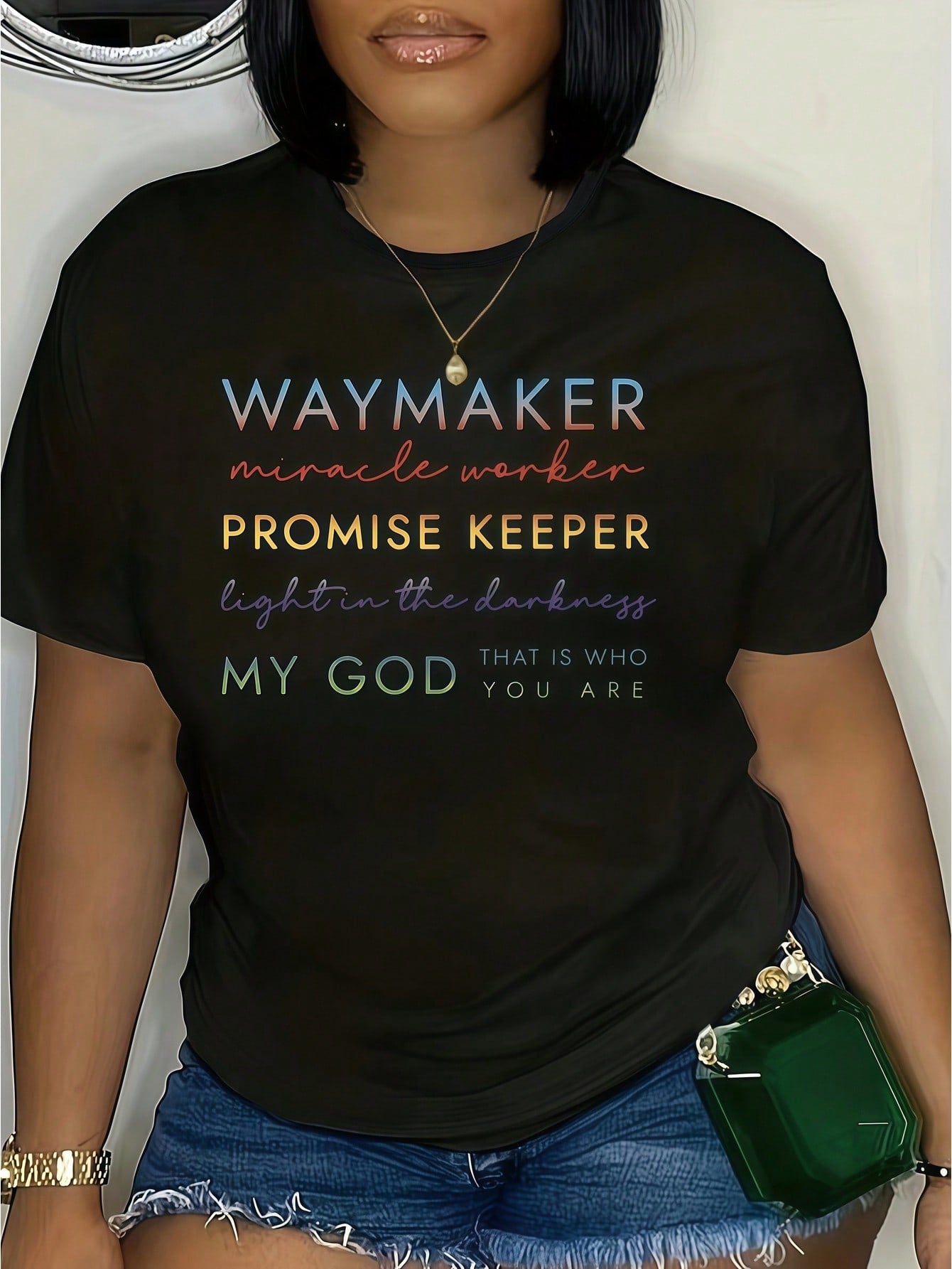 Women's Casual Cotton Short Sleeve Round Neck T-Shirt With Inspirational Text Print, Summer Style, Aesthetic