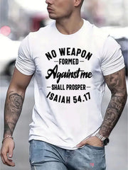 Men's Clothing Bible Verse Printed White Tshirt, Graphic Tee, Summer Tops, Shirt, Unisex Casual Crew Neck Tshirt, Men's 5XL,