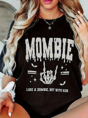 Mombie Like A Zombie But With Kids T-Shirt Womens Halloween Party Top