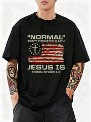 Normal Isn't Coming Back Jesus Is Christian American Flag T-Shirt