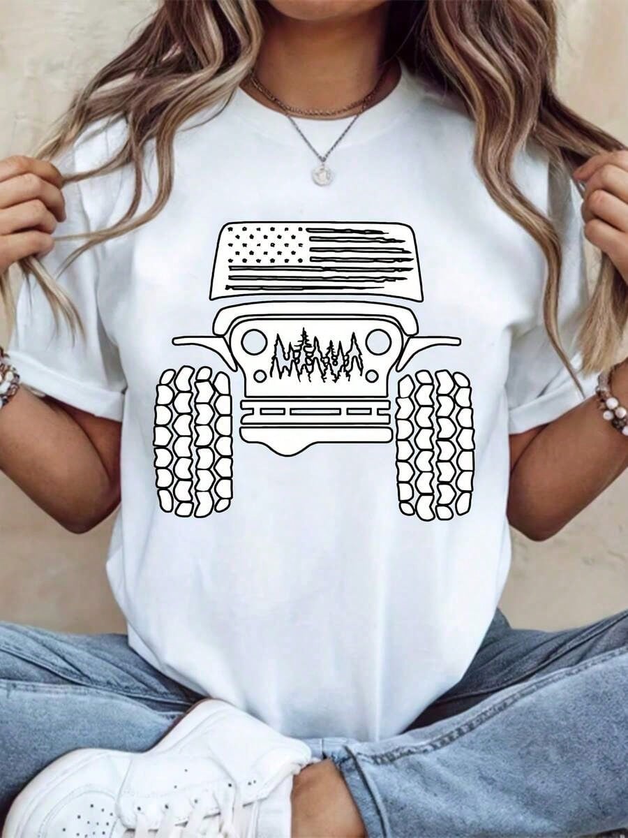 Print Shirt Plus Size Cotton T-Shirt Soft, Breathable, Comfort-Fit Crew Neck Tee, Printed Quality