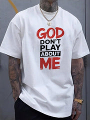 Men's Christian Graphic Tee Inspirational Faith Letter Print Casual Crew Neck Short Sleeve Religious T-Shirt for Everyday Wear