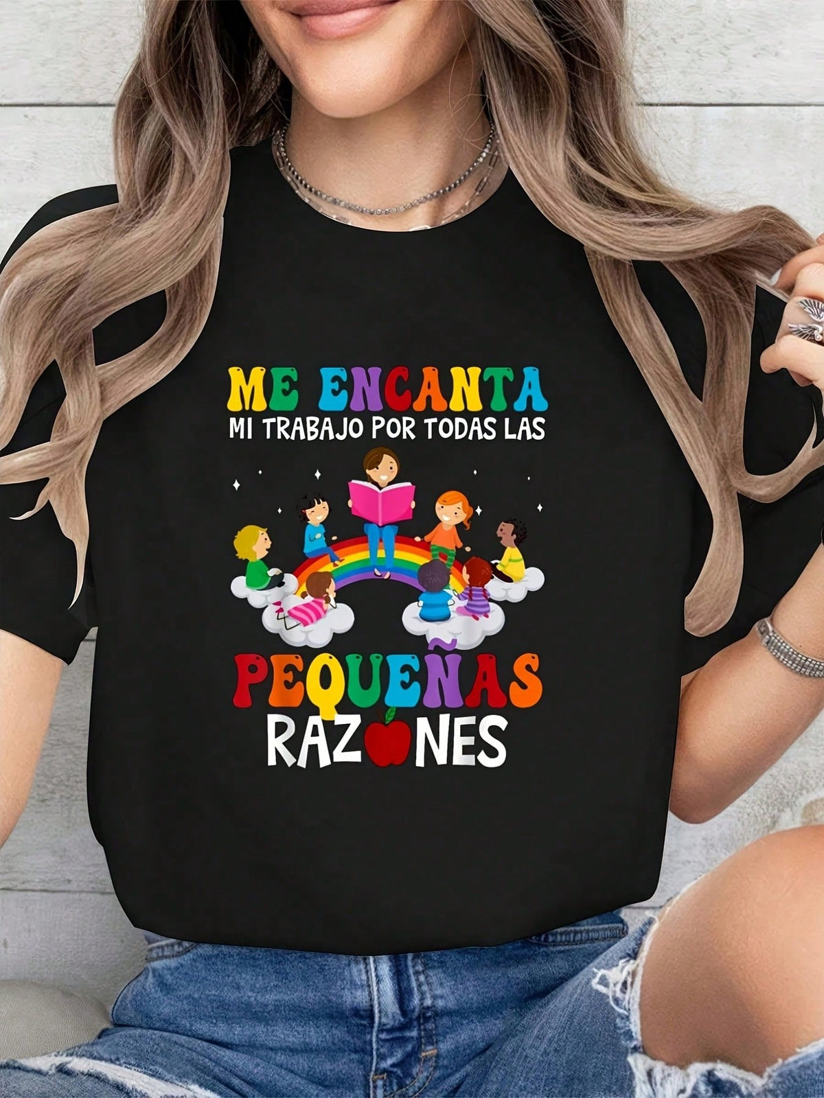 Men's & Women's Spanish Teacher T-Shirt  Comfortable Stretch Cotton Short Sleeve Shirt For Educators