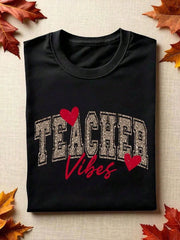 Teacher Shirt, Leopard Print Teacher Vibes, Teacher  Day T-Shirt