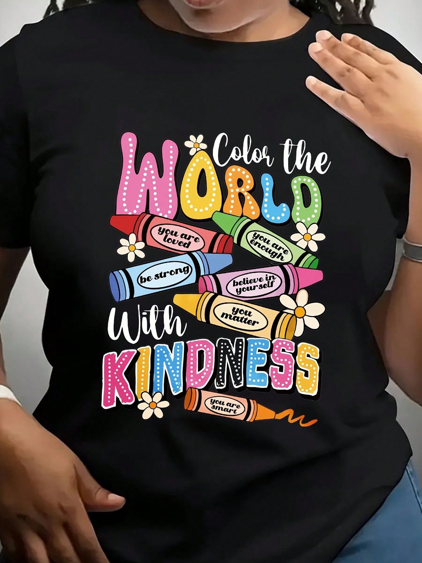 Color The World With Kindness T-Shirt Crayon Teacher Tee You Are Loved