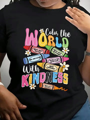 Color The World With Kindness T-Shirt Crayon Teacher Tee You Are Loved