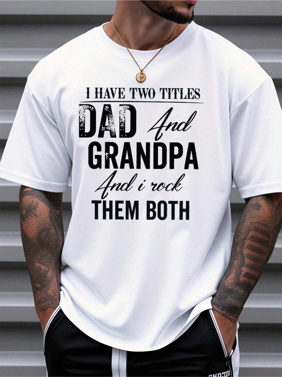 Men's Funny Dad Grandpa Graphic Tee Father's Day Gift Casual Crew Neck Short Sleeve T-Shirt for Dad Grandpa
