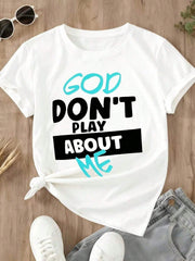 Women's T-Shirt, "God Doesn't Hurt Me,"