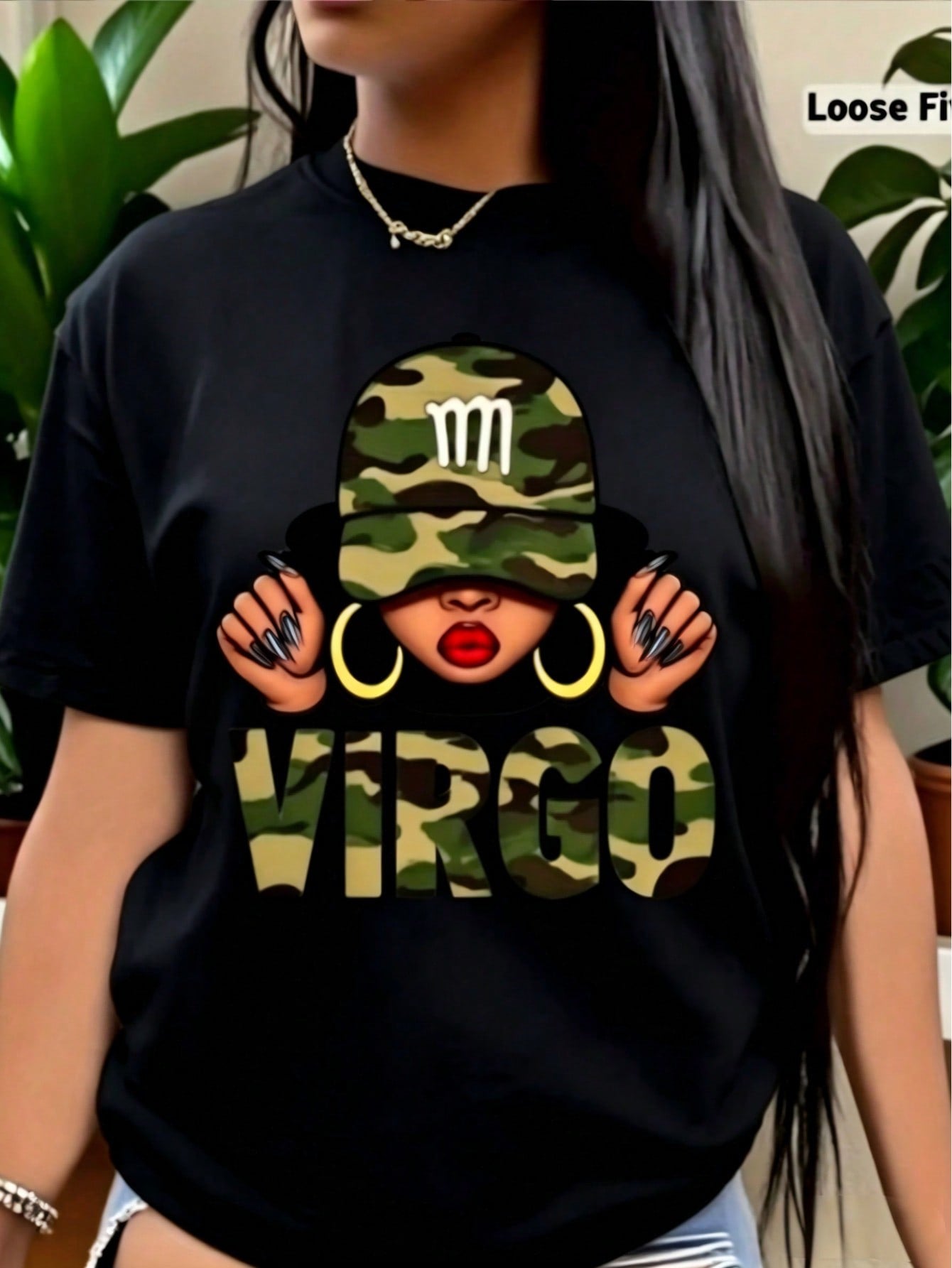 Women's Virgo Zodiac T-Shirt - White Oversized Short Sleeve Top With Virgo Symbol & Astrological Print, Soft Round Neck Casual Tee For Virgo Season Birthdays, Casual Attire & Gifts
