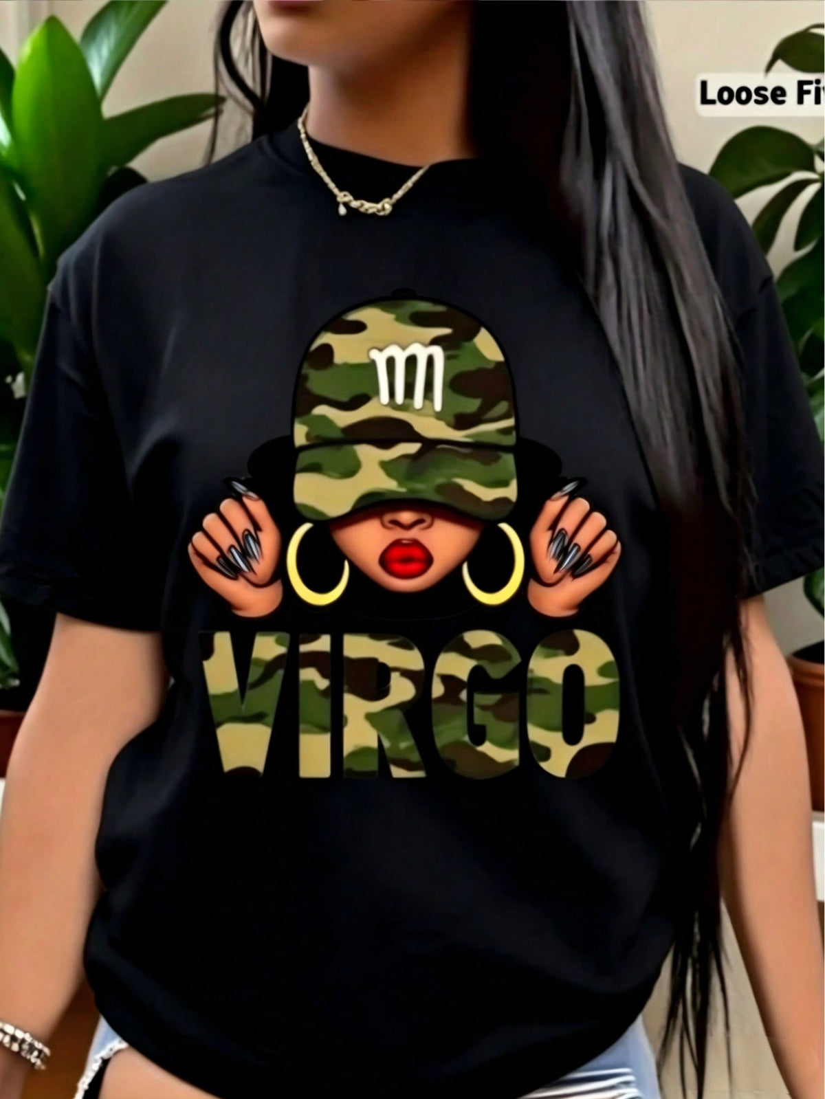Women's Virgo Zodiac T-Shirt - White Oversized Short Sleeve Top With Virgo Symbol & Astrological Print, Soft Round Neck Casual Tee For Virgo Season Birthdays, Casual Attire & Gifts