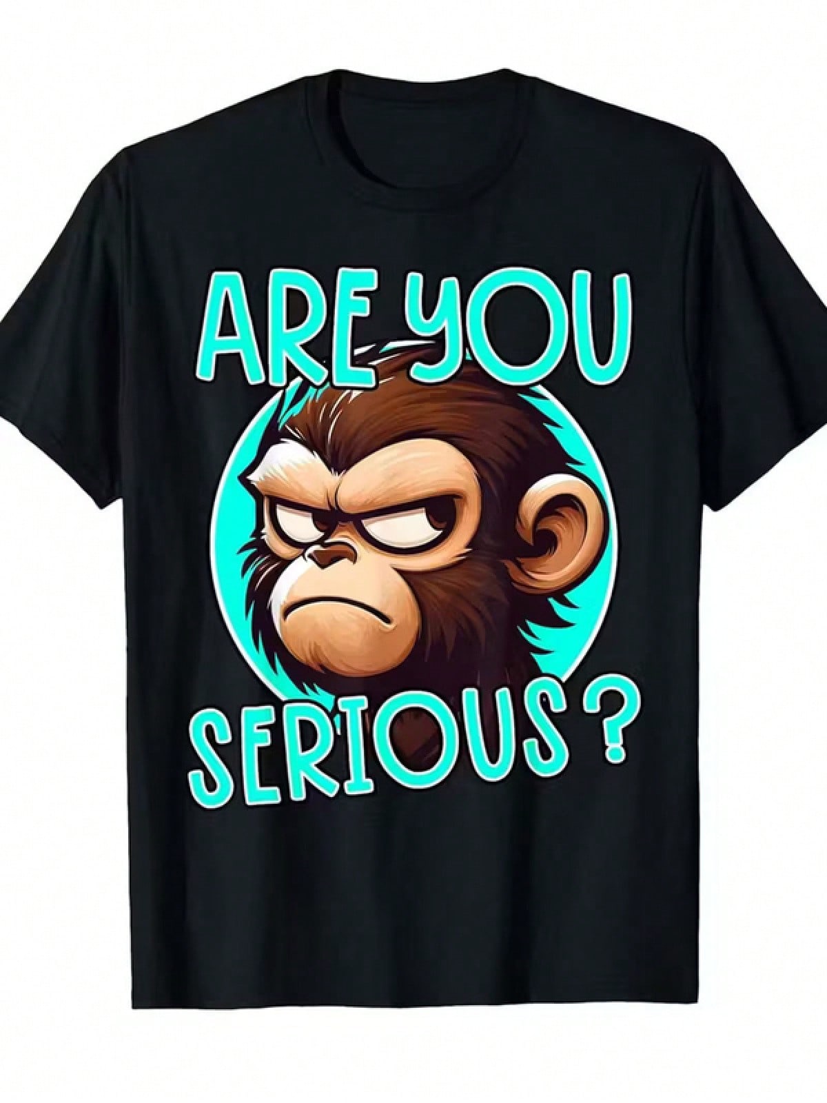 Men'S Funny Grumpy Monkey Meme T-Shirt - "Are You Serious?" Slogan With Angry Mo