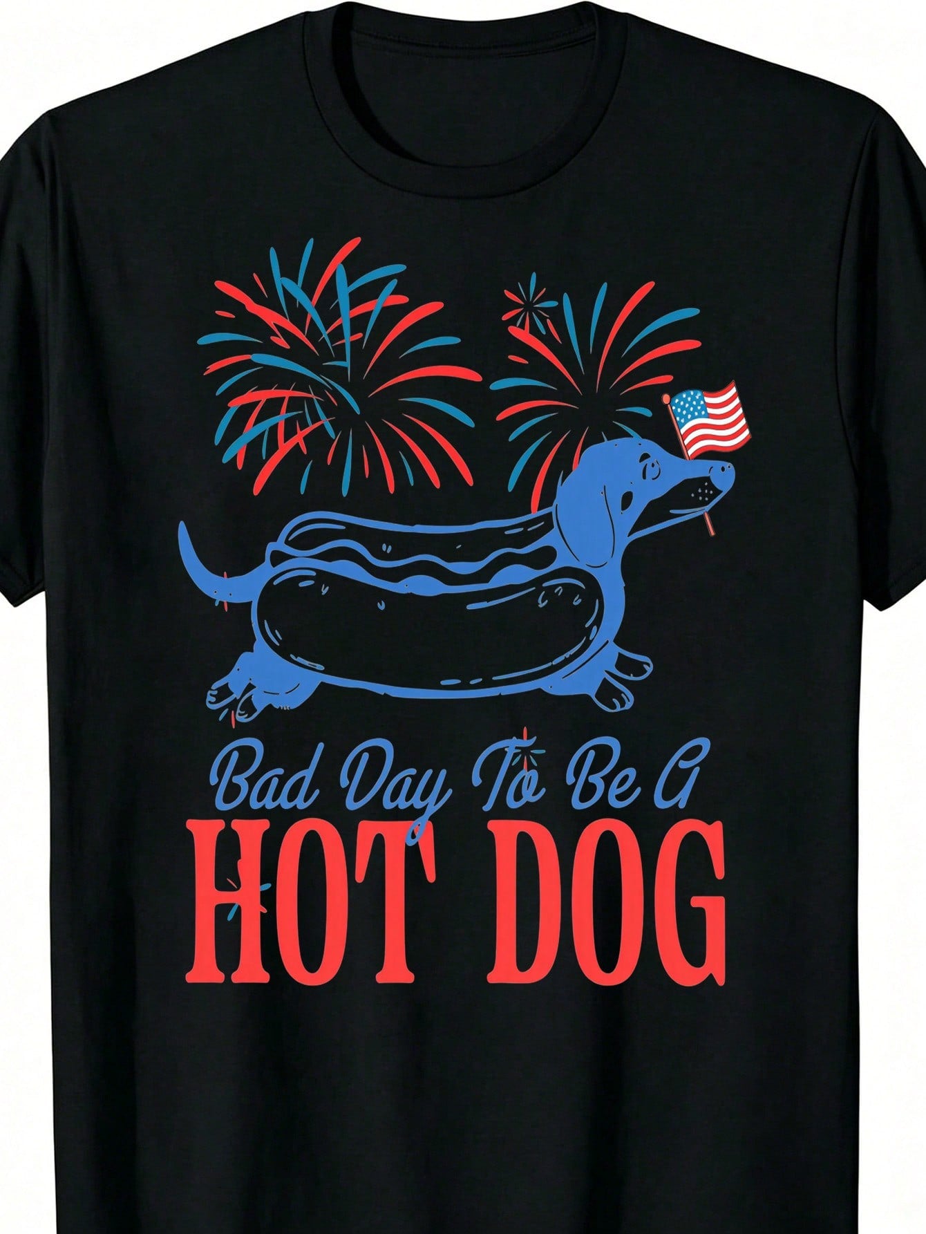 Dachshund Weiner Graphic 4th Of July Bad Day To Be A Hot Dog T-Shirt Women's Summer Clothing