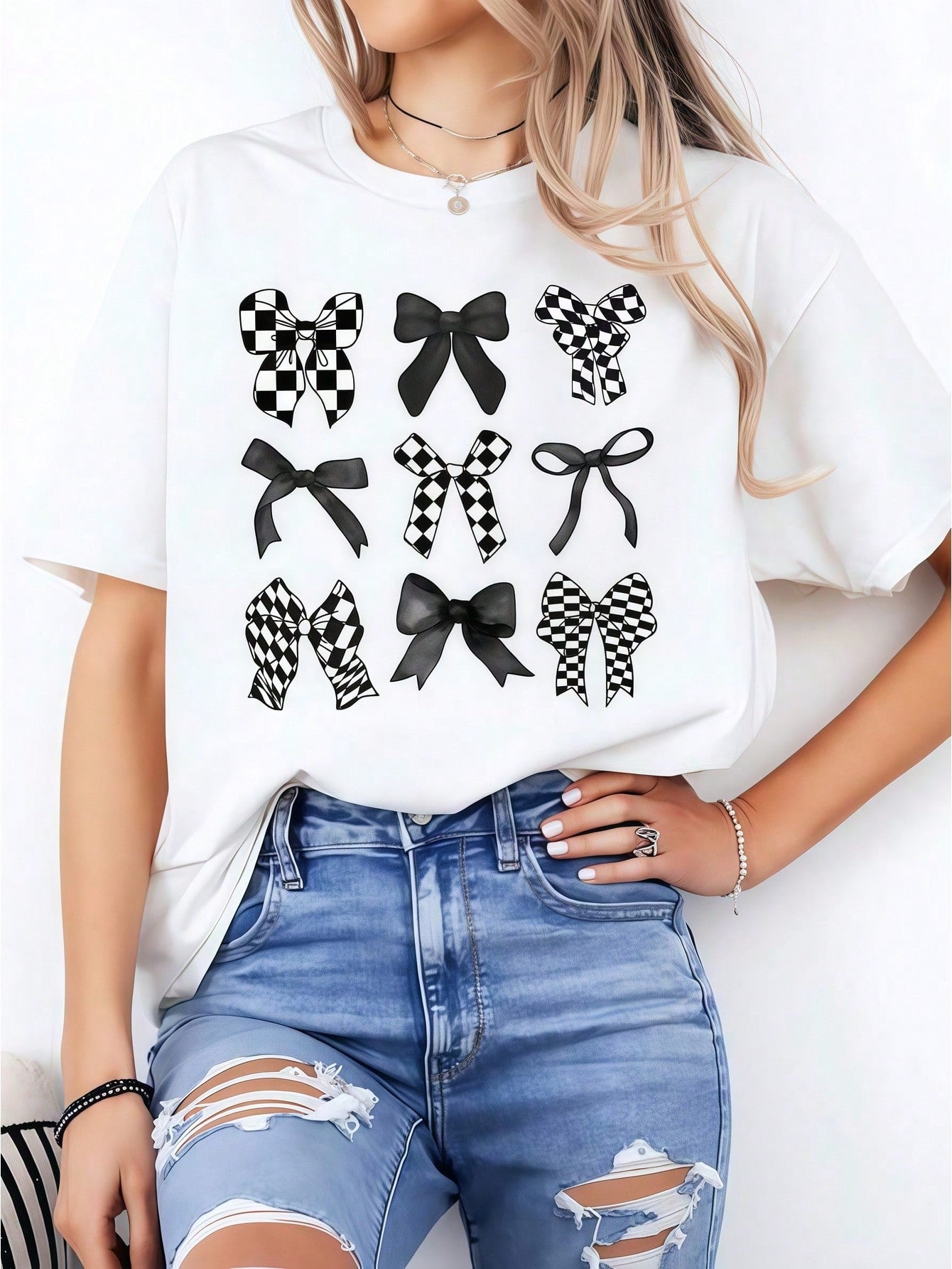 Women Print TShirt, Cute Casual Crew Neck Summer Top, Women's Basic Tee