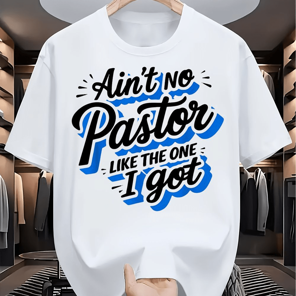 Christian Pastor Appreciation Graphic T-Shirt, Faith Inspired Crew Neck Short Sleeve Church Tee, Religious Gift for Pastor, Men & Women