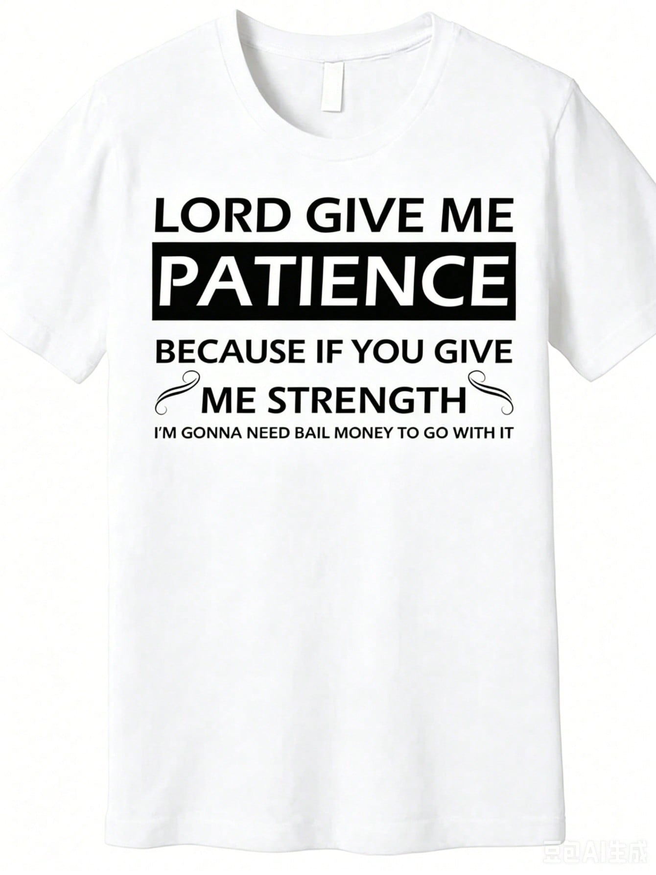 "Lord Give Me Patience" Graphic Cotton T-Shirt - Men's Casual Crew Neck, Short Sleeve, Regular Fit, All-Season Wear,