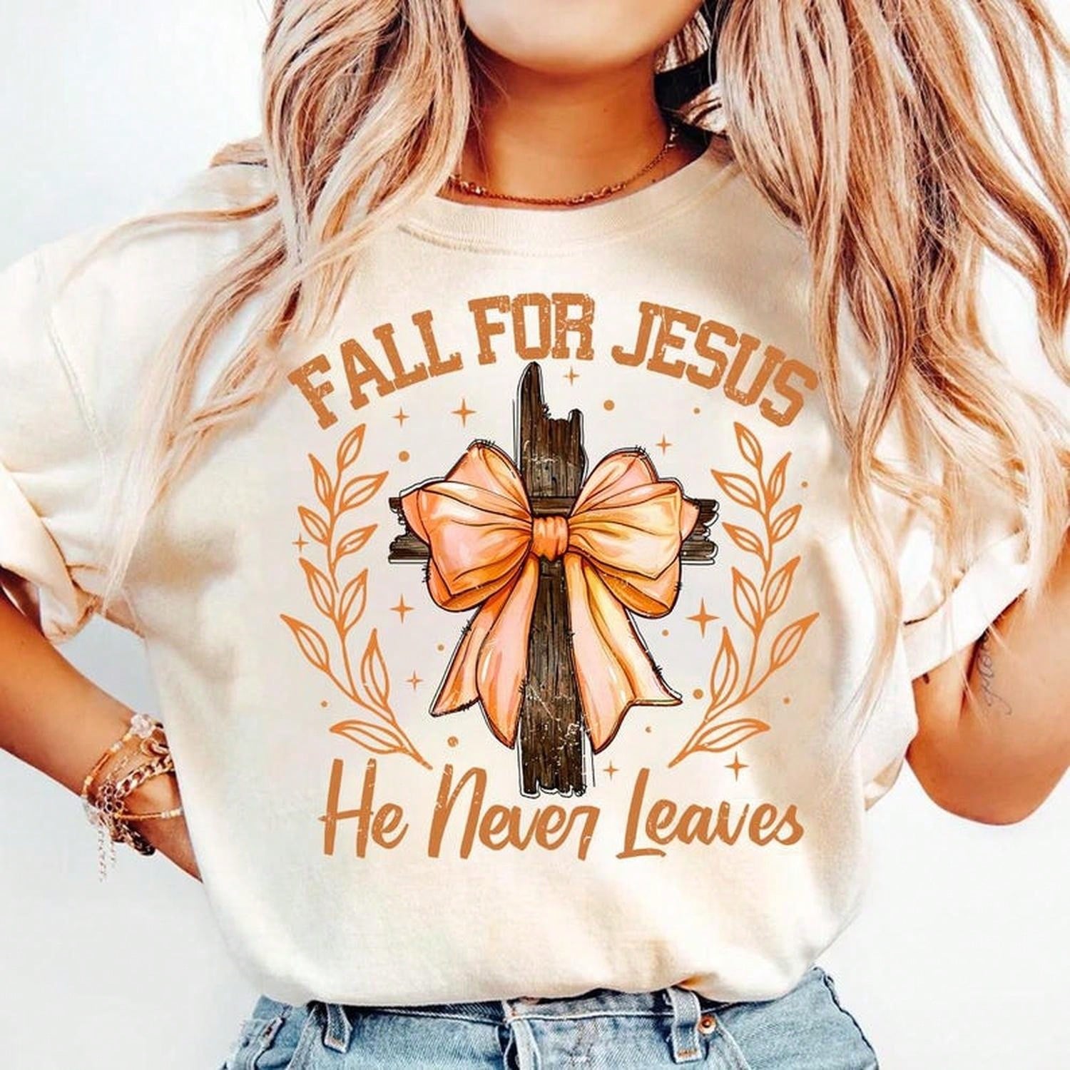 Fall For Jesue Never Leaves , Fall Christian Coquette , Fall Pumpkin , God Is So Good , Leopard Print, Faith ,