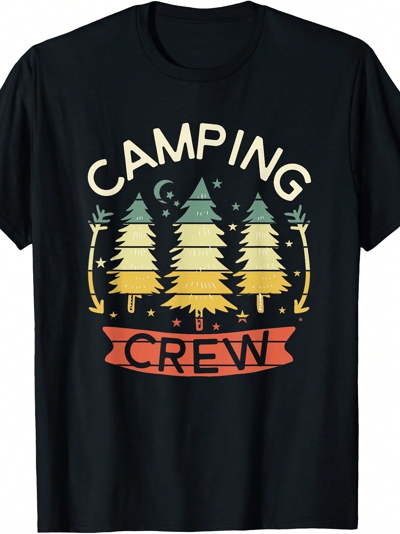 Funny Casual Crew Neck T-Shirt Camping Retro Family Camping Shirts Matching Group Gifts Lover Travel TShirt