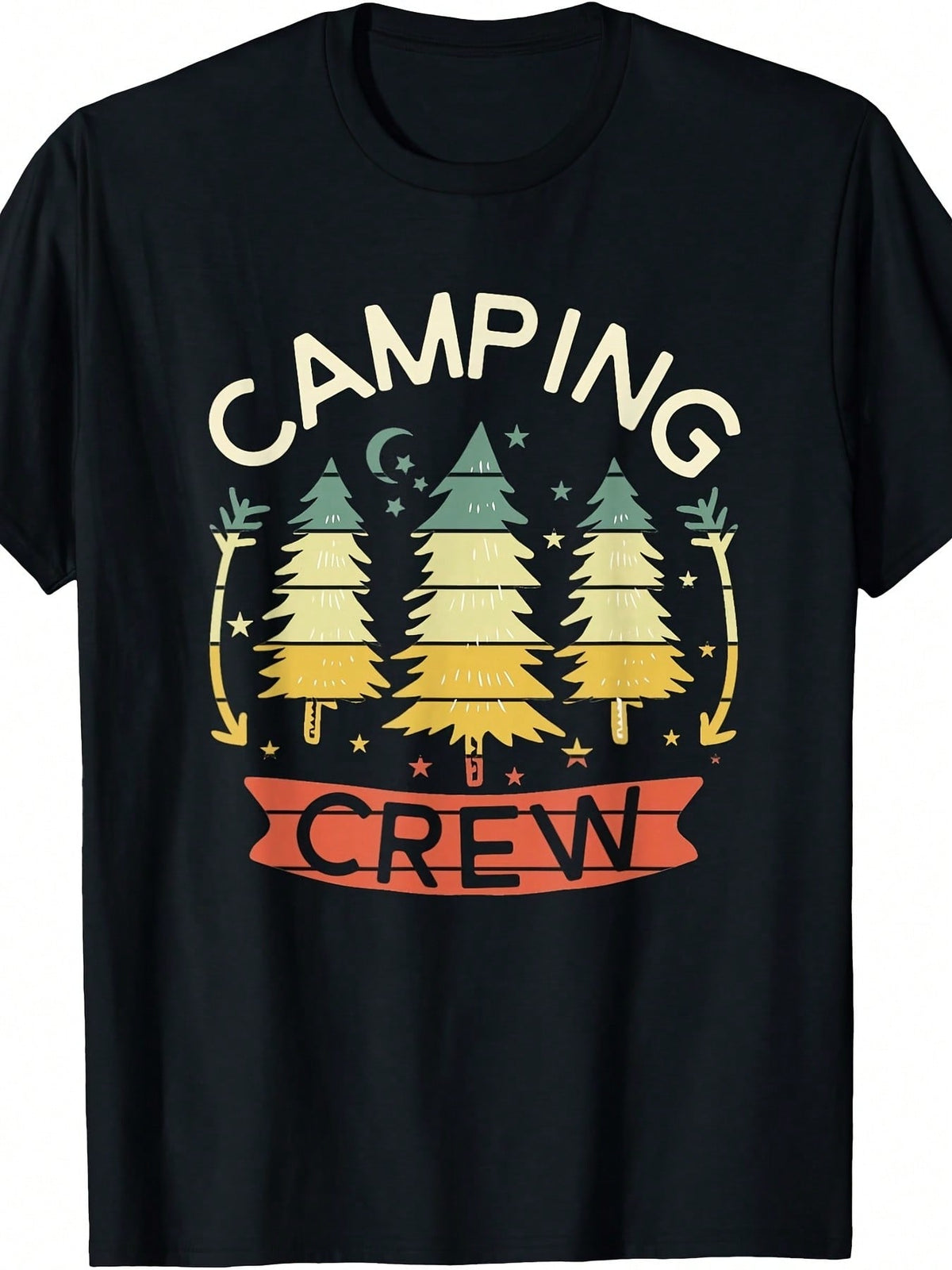 Funny Casual Crew Neck T-Shirt Camping Retro Family Camping Shirts Matching Group Gifts Lover Travel TShirt