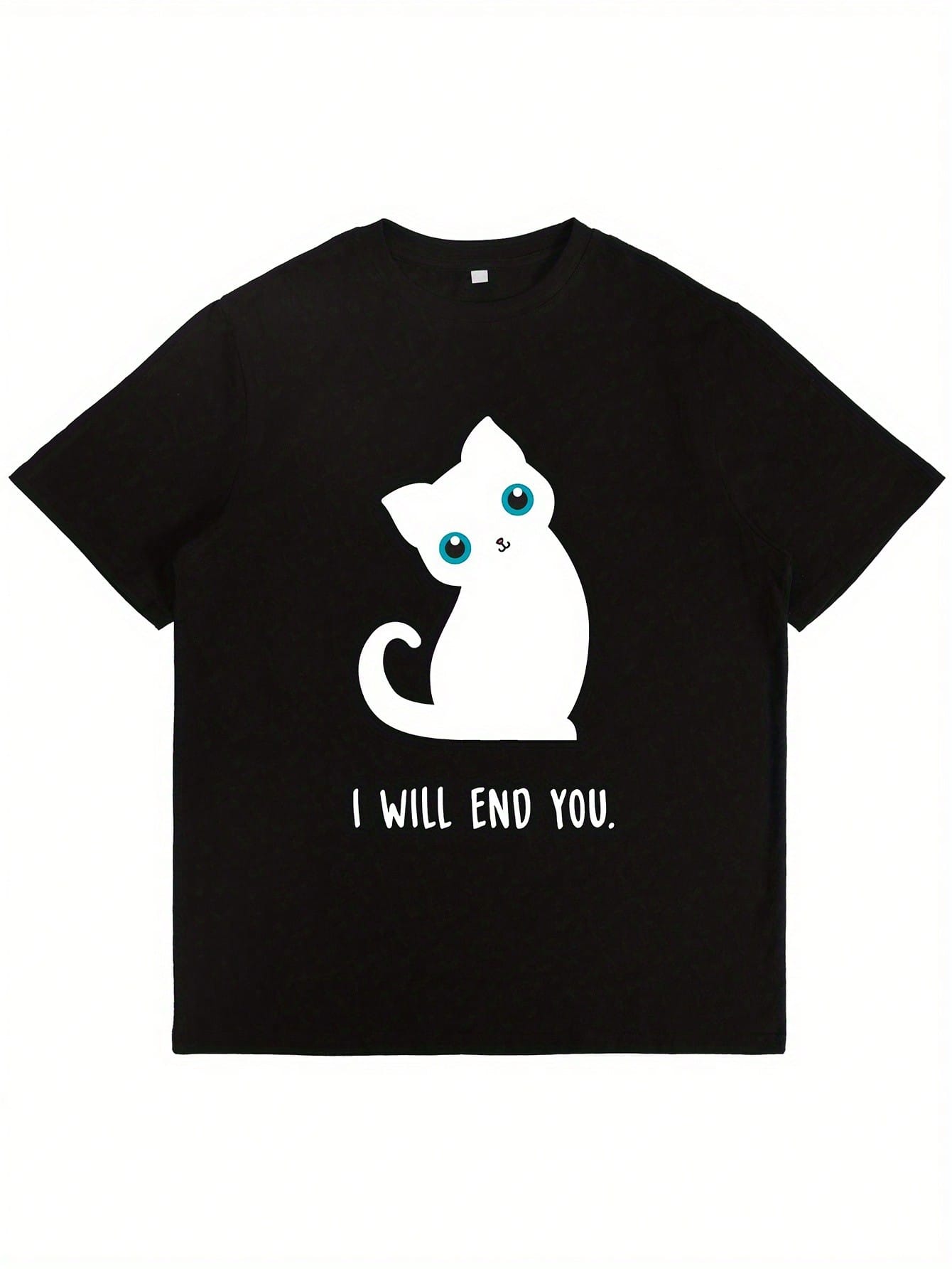 Funny Sarcastic "I Will End You" Kitten T-Shirt - Humor Suitable For Parties & Casual Wear, Crew Neck Tee With Evil