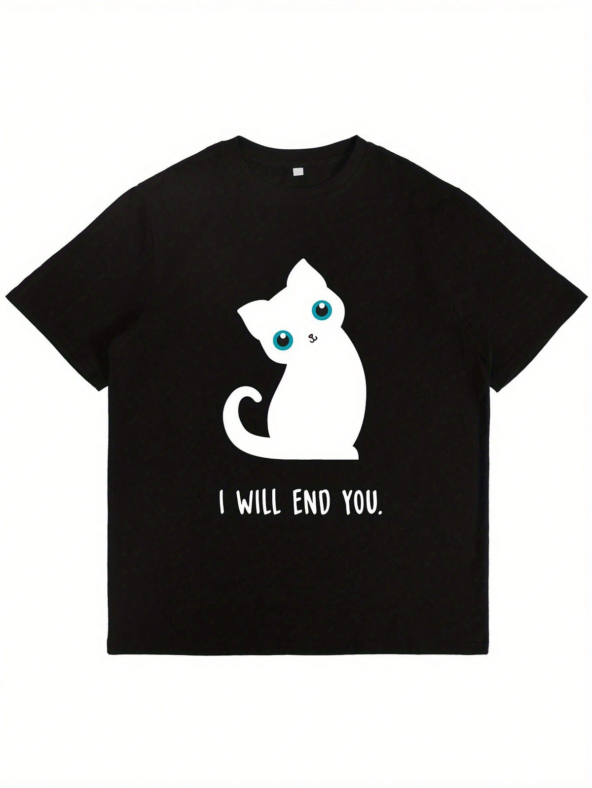 Funny Sarcastic "I Will End You" Kitten T-Shirt - Humor Suitable For Parties & Casual Wear, Crew Neck Tee With Evil