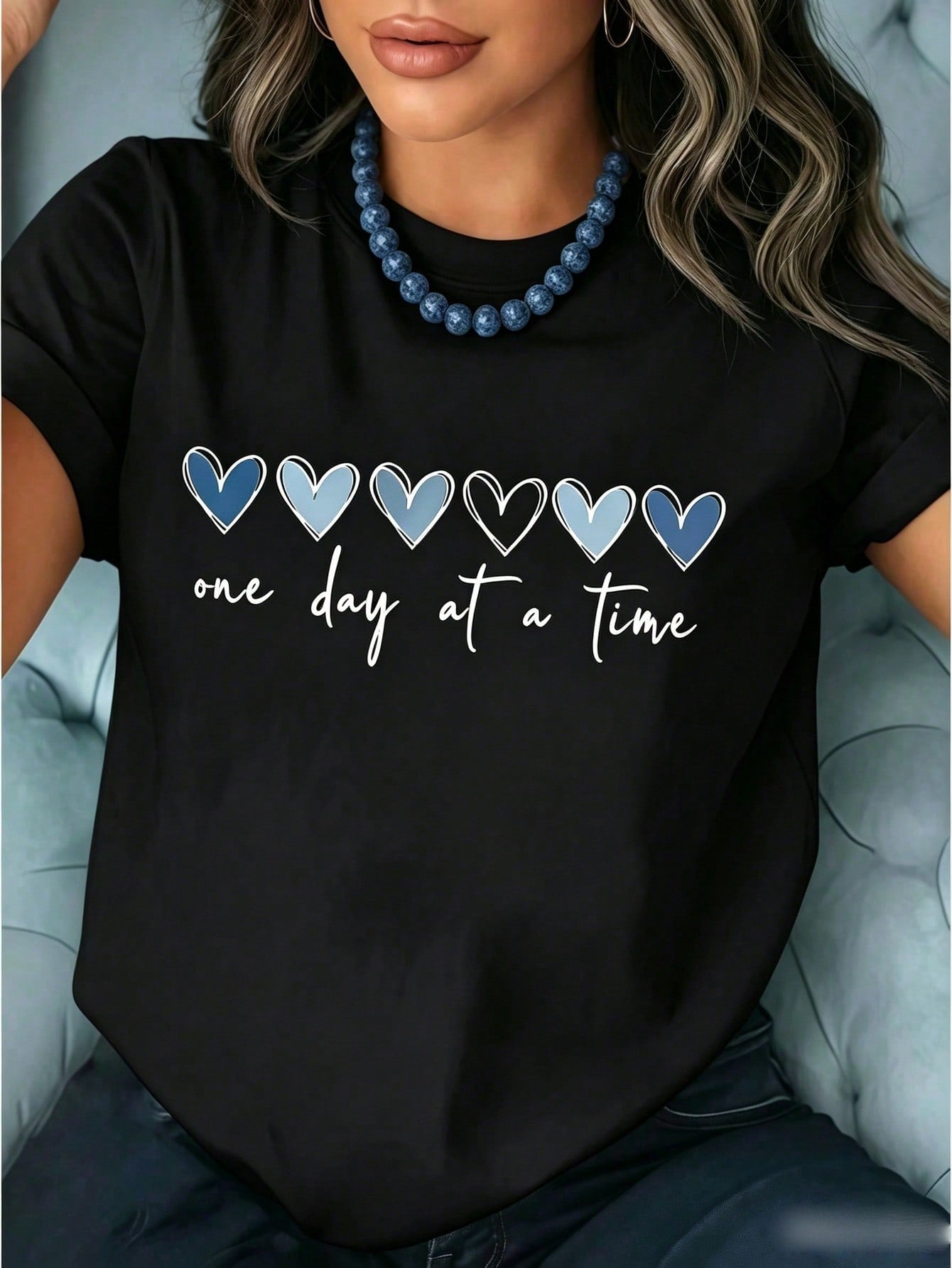Valentine's Day Women's Clothing Heart Quote Print White TShirt, Shirts, White Top, Graphic Tees Women