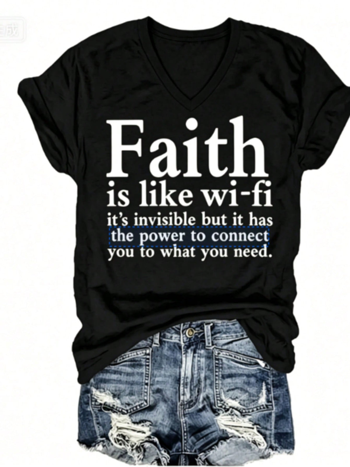 Faith Is Like Wi-Fi T-Shirt Christian Inspirational Quote Tee Believer Gift
