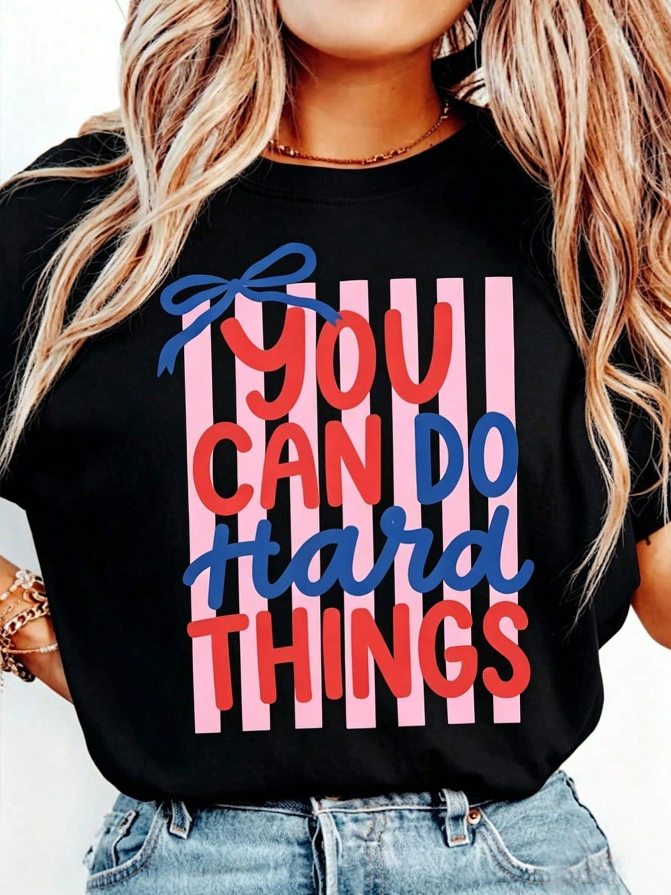 You Can Do Hard Things Shirt, Coquette Motivational Teacher Shirt