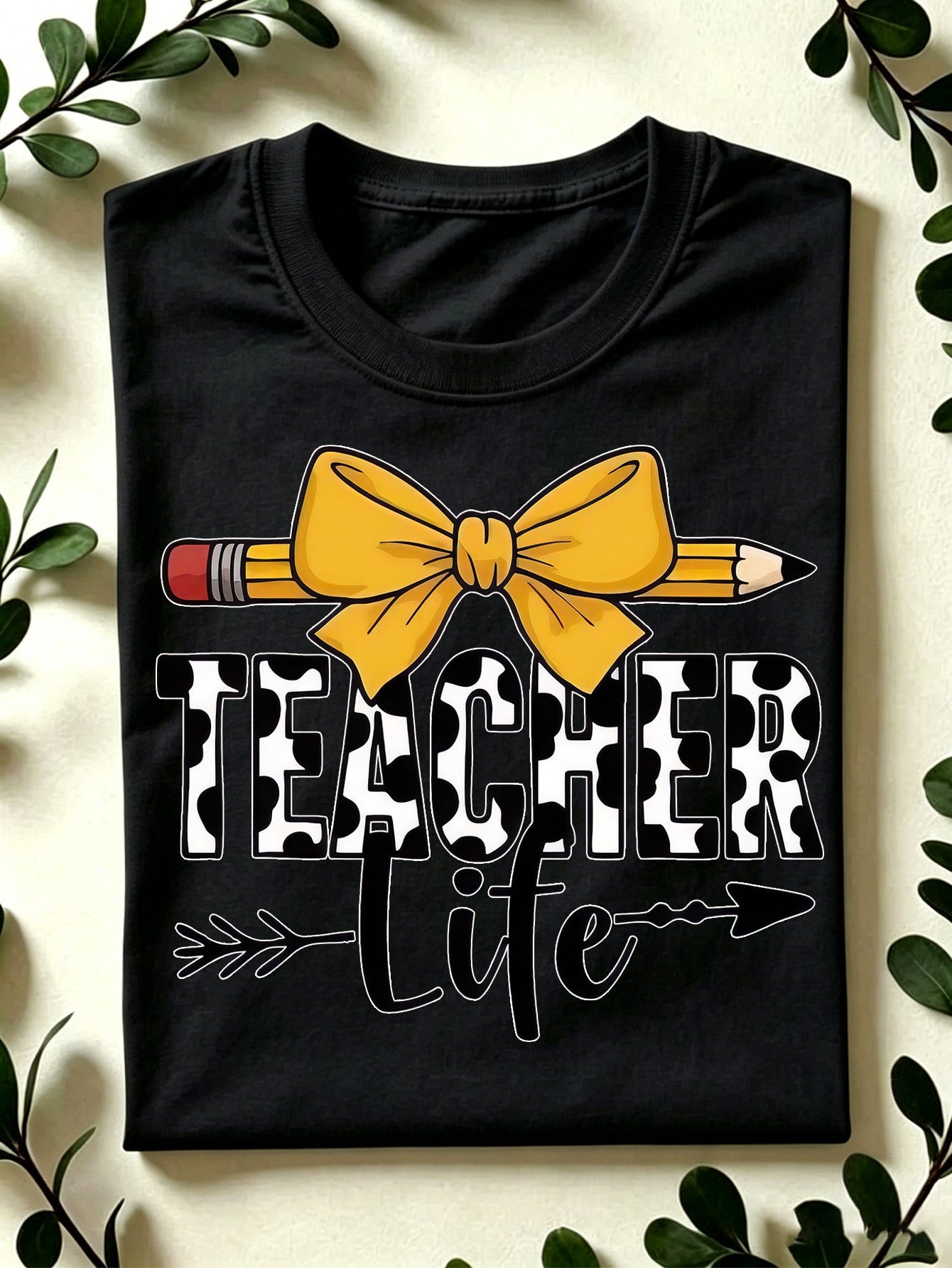 Teacher Life Shirt, Teacher Pencil Coquette Bow T-Shirt, Kindergarten Teacher Tee, Teacher School Crew Short Sleeve Shirts, Back To School Gift