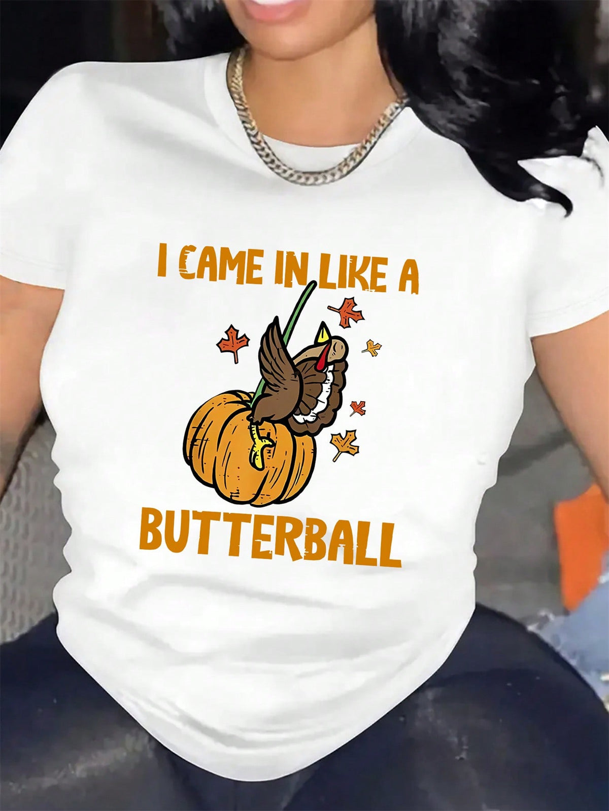 Thanksgiving Graphic Women'S Stylish Casual T-Shirt Top