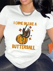 Thanksgiving Graphic Women'S Stylish Casual T-Shirt Top