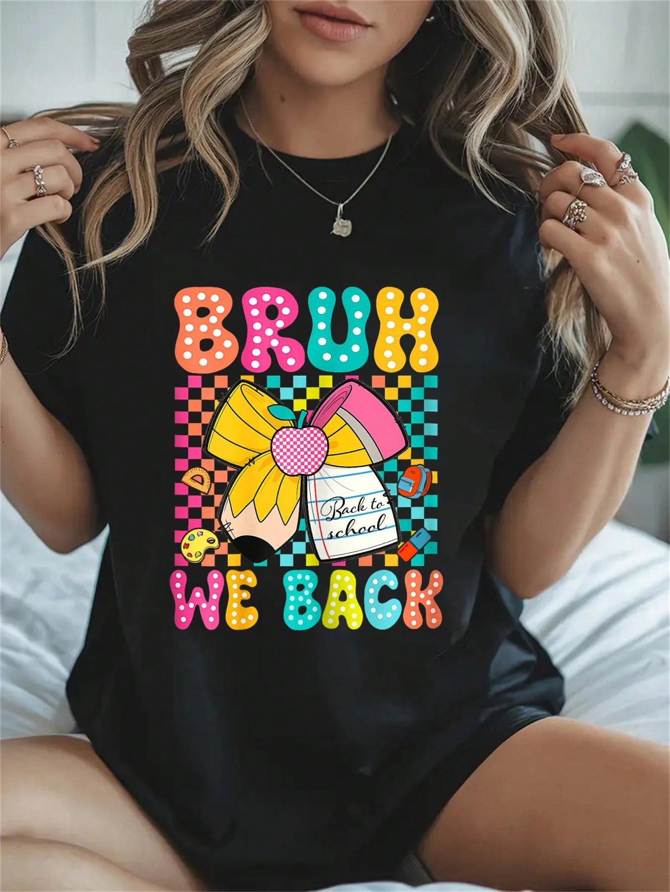 Groovy Teach Coquette Bow Teacher Women Girls Back To School T-Shirt Women's Men's Streetwear Graphic Tee