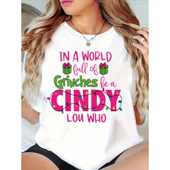 Christmas Theme Printed Quote Graphic T-Shirt