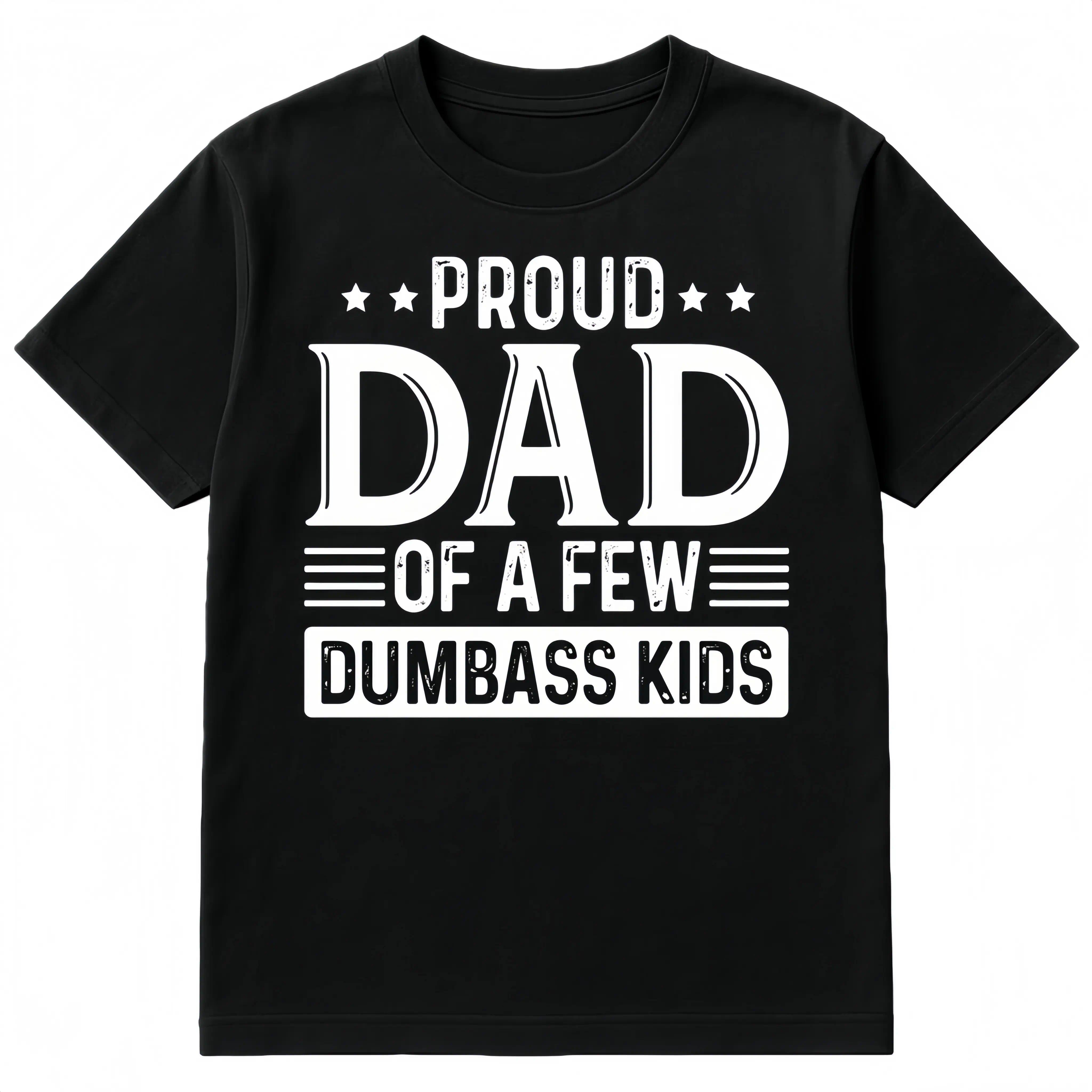 Proud Dad of a Few Silly Kids Funny Father‘s Day T-Shirt - Humorous Dad Gift Graphic Tee, Unisex Casual Top