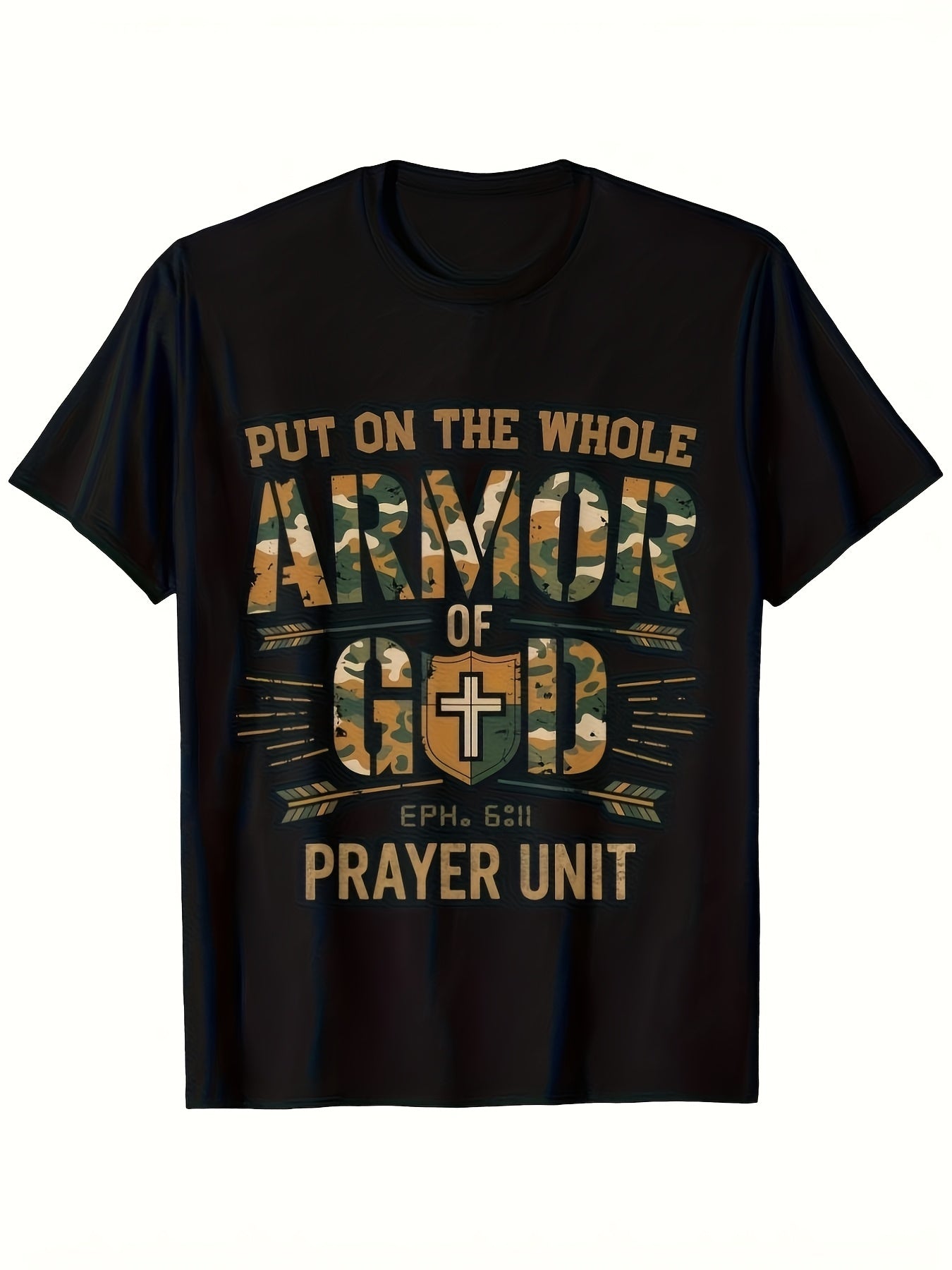 Whole Armor Of God Ephesians 6 11 Prayer Unit Christian Graphic Tee for Men Women, Bible Verse Short Sleeve T-Shirt, Casual Crew Neck Top for Church Gift