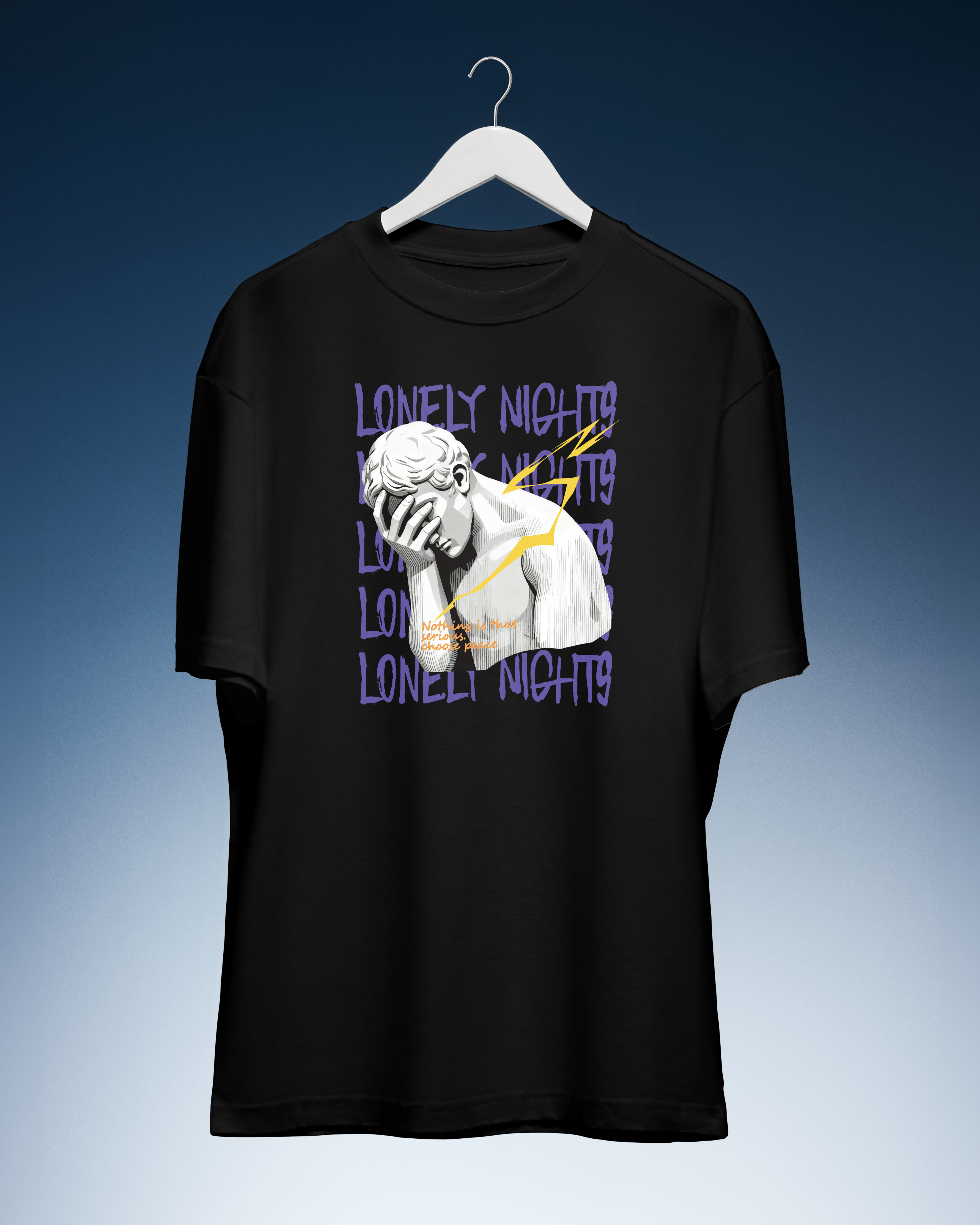 DIYANYONE Original Vaporwave Tee: Lonely Nights Choose Peace