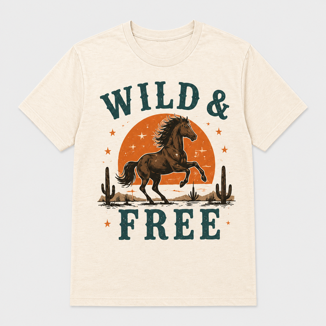 Western Roadtrip T-Shirt Vintage Cowboy Desert Graphic Tee Retro Americana Unisex Tee