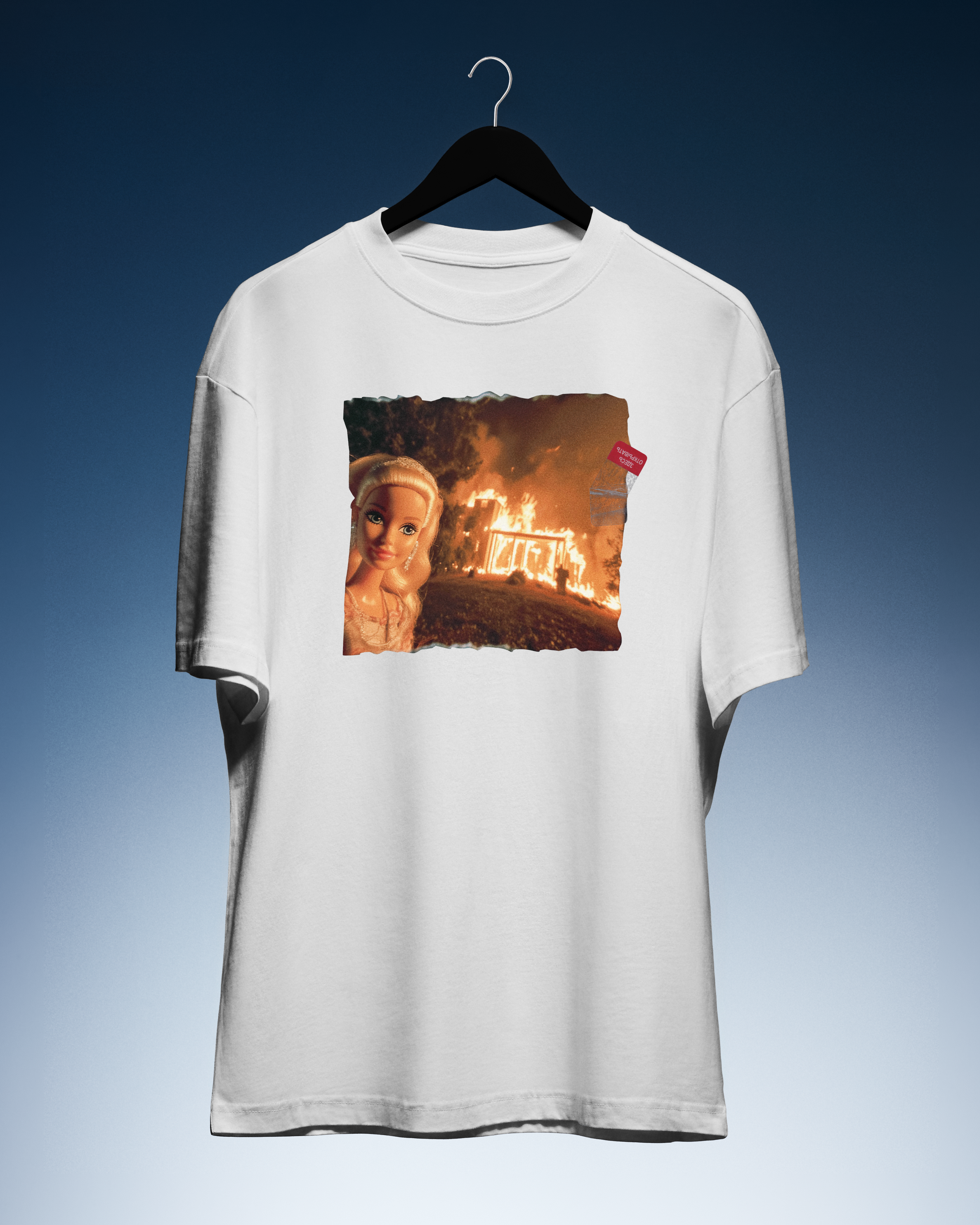 DIYANYONE Original Barbie Fire Meme Cotton Graphic T-Shirt - Dark Humor Statement Apparel, Viral Internet Pop Culture Style