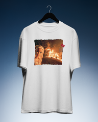 DIYANYONE Original Barbie Fire Meme Cotton Graphic T-Shirt - Dark Humor Statement Apparel, Viral Internet Pop Culture Style