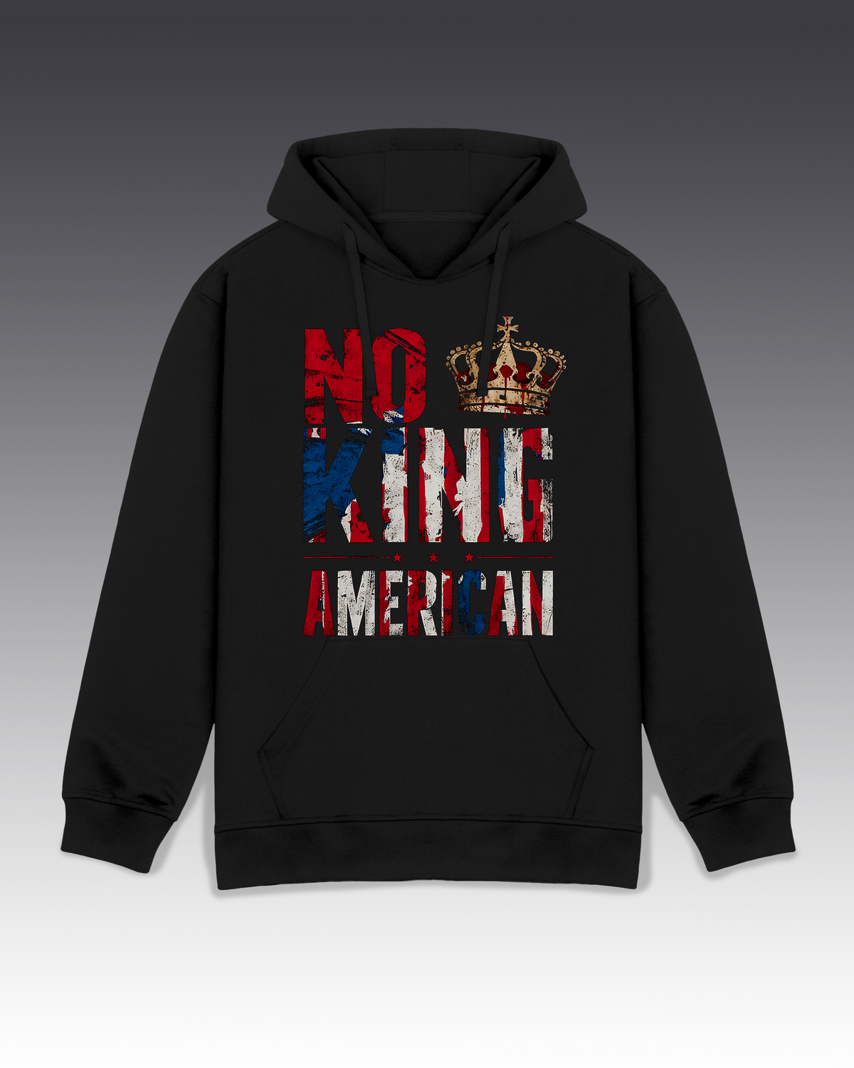DIYANYONE Original Cotton Hoodie: NO KING AMERICAN Grunge Graphic