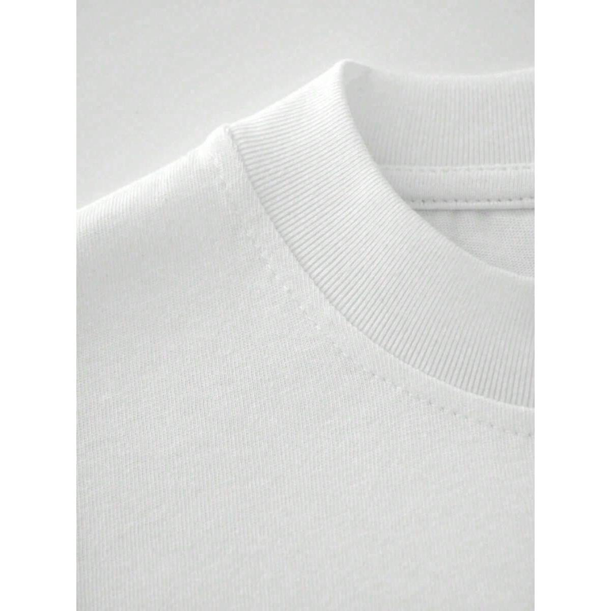 Women' Cool Bear Girl Print White TShirt Crew Neck Casual Cotton Tee