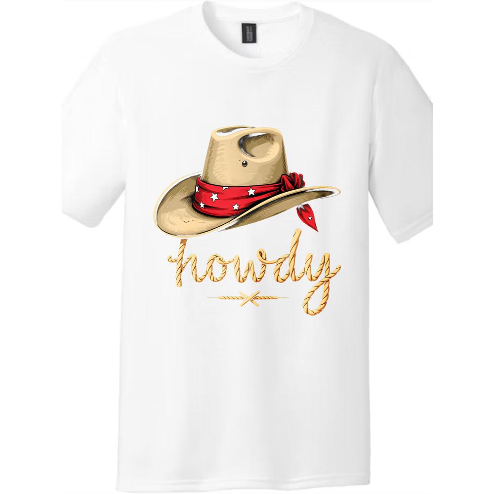 "Howdy" Cowboy Hat Western T-Shirt - Unisex Vintage Graphic Tee
