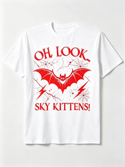 Oh Look Sky Kittens T-Shirt Funny Bat Lover Gothic Tee