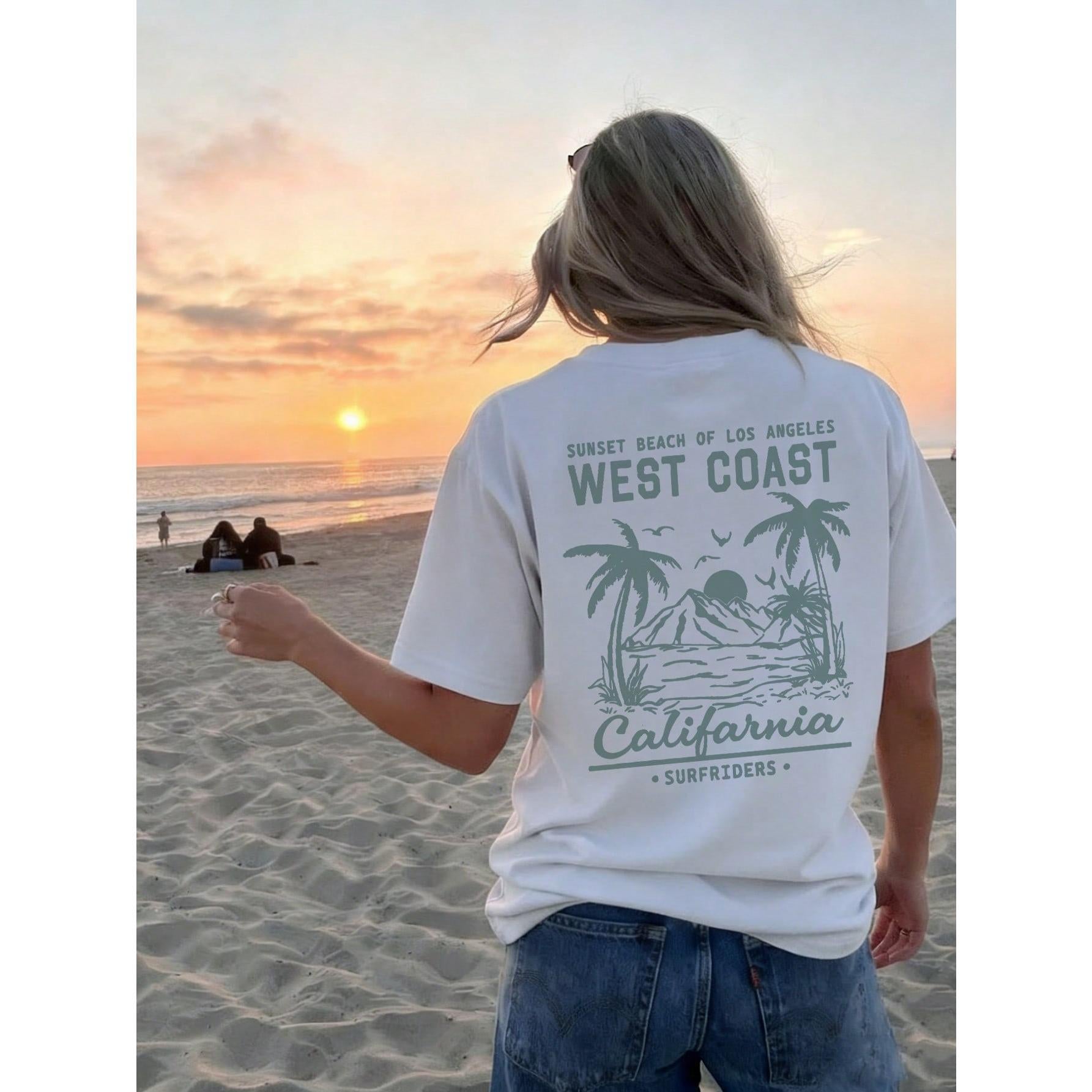 Women's New Summer Casual Round Neck Short Sleeve-Shirt, Simple Versatile Tree Print, Suitable Daily Wear. Tee,