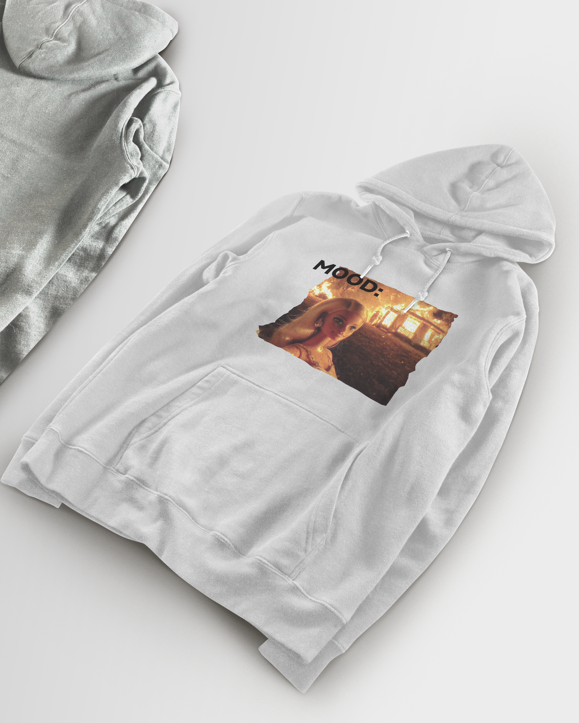 DIYANYONE Original Barbie Fire Meme Cotton Graphic Hoodie - Dark Humor Statement Apparel, Viral Internet Pop Culture Style